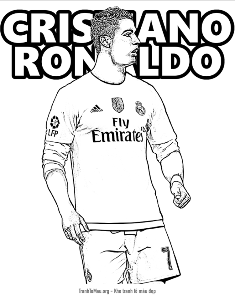 Tải tranh tô màu cầu thủ bóng đá ronaldo