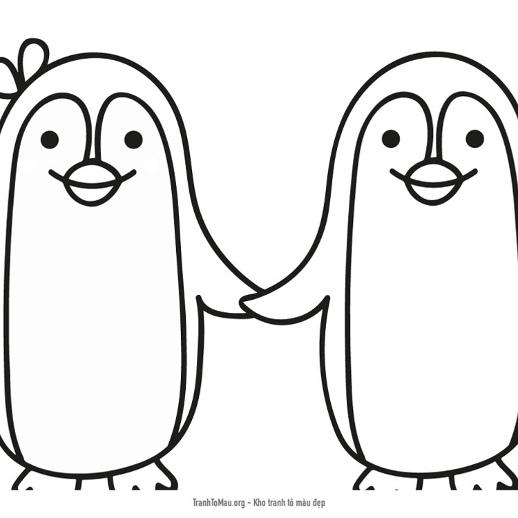 Tải tranh tô màu cặp đôi chim cánh cụt