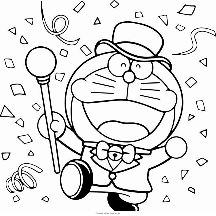 Tải tranh tô màu doraemon ảo thuật gia