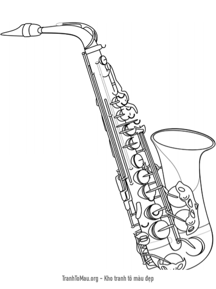 Tải tranh tô màu kèn saxophone