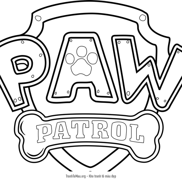 Tải tranh tô màu logo của paw patrol