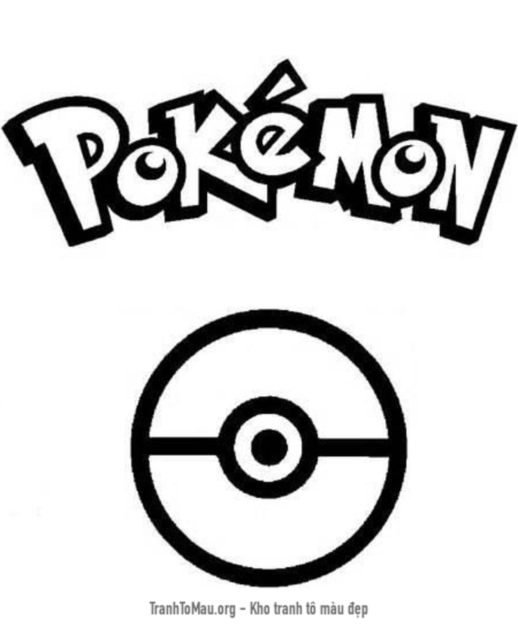 Tải tranh tô màu logo của pokemon