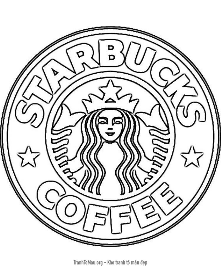 Tải tranh tô màu logo của starbucks