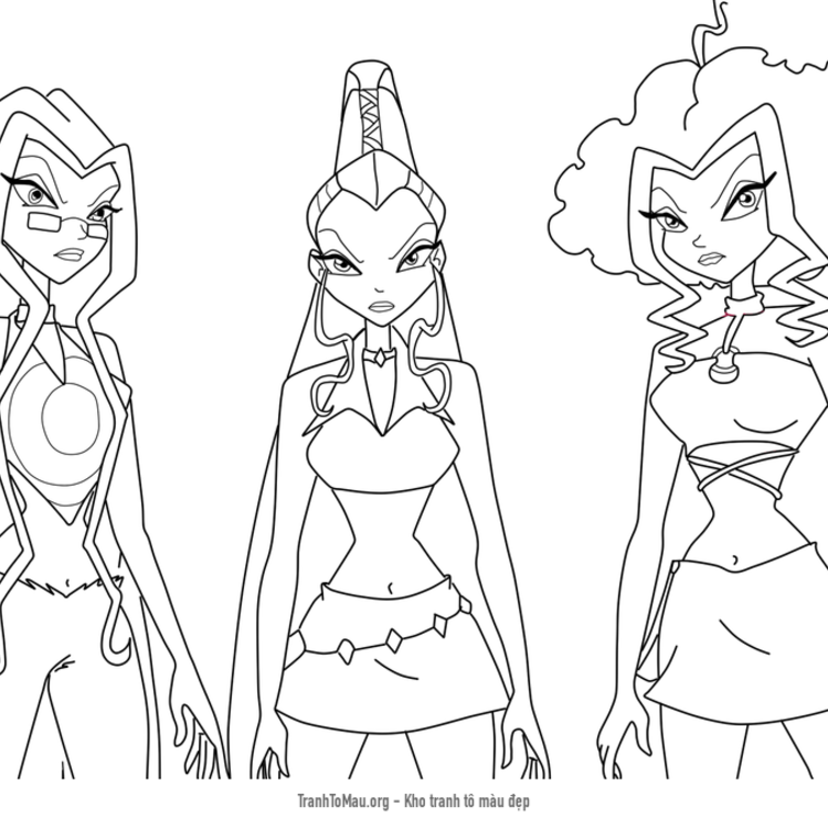 Tải tranh tô màu nhóm trix trong winx club