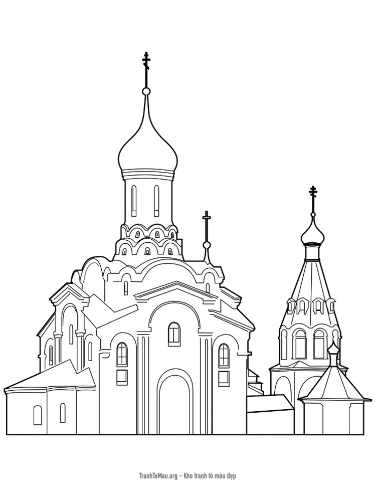 Tải tranh tô màu nhà thờ theotokos