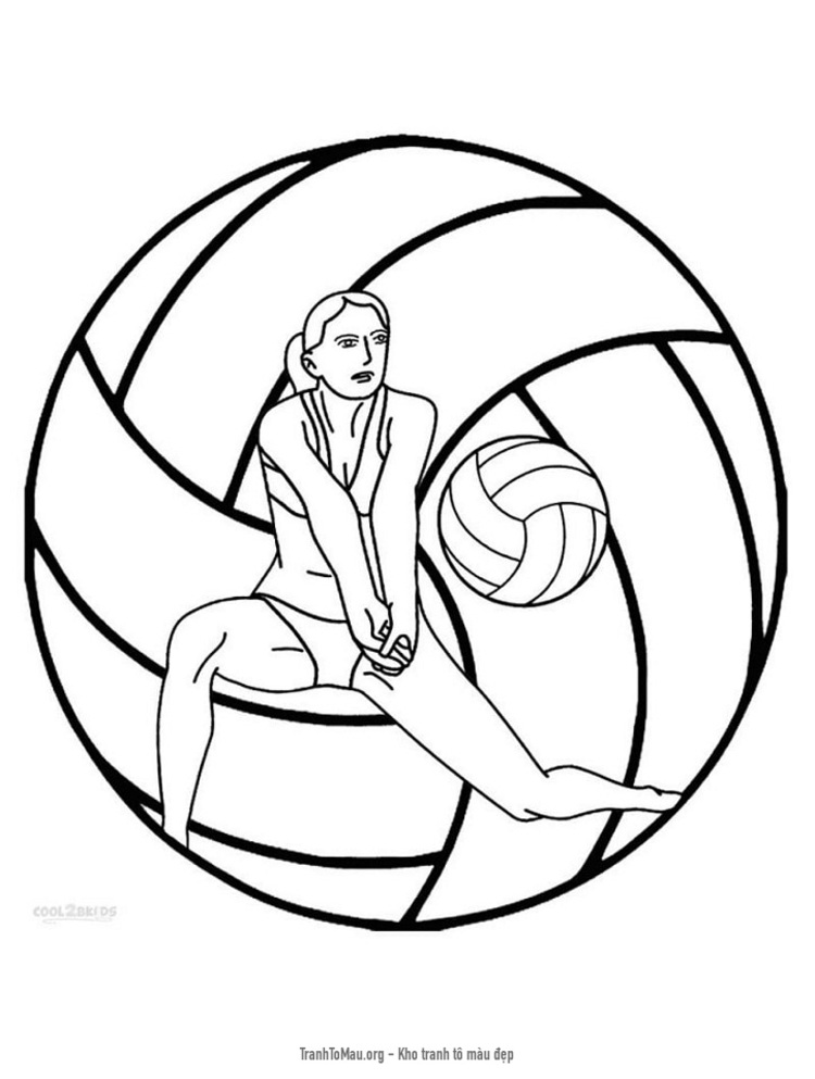 Tải tranh tô màu nữ cầu thủ bóng chuyền