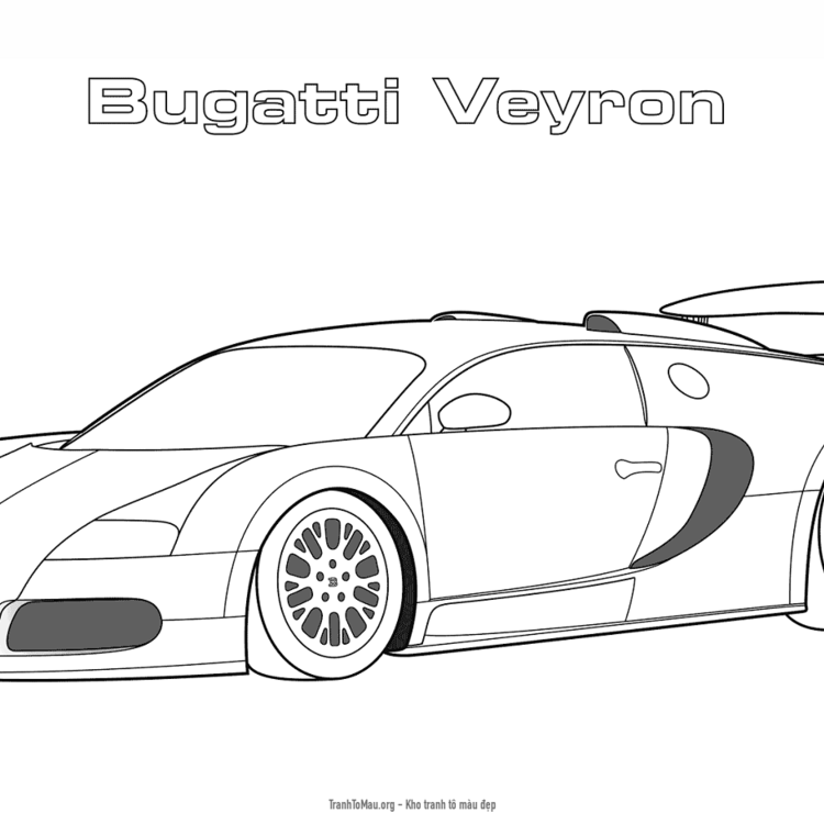 Tải tranh tô màu siêu xe bugatti veyron