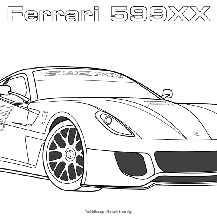 Tải tranh tô màu siêu xe ferrari 599xx