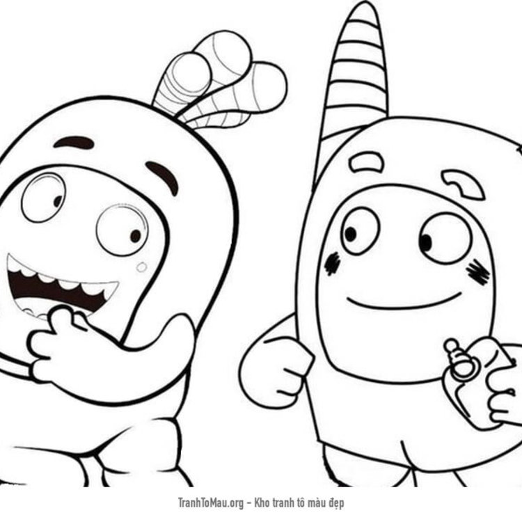 Tải tranh tô màu 2 nhân vật trong Oddbods