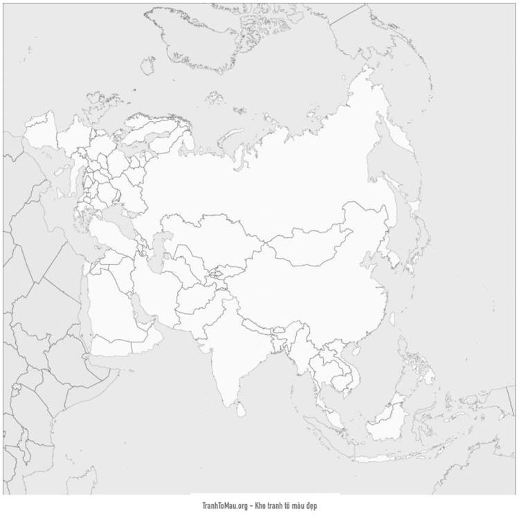 Tải tranh tô màu Bản Đồ Eurasia