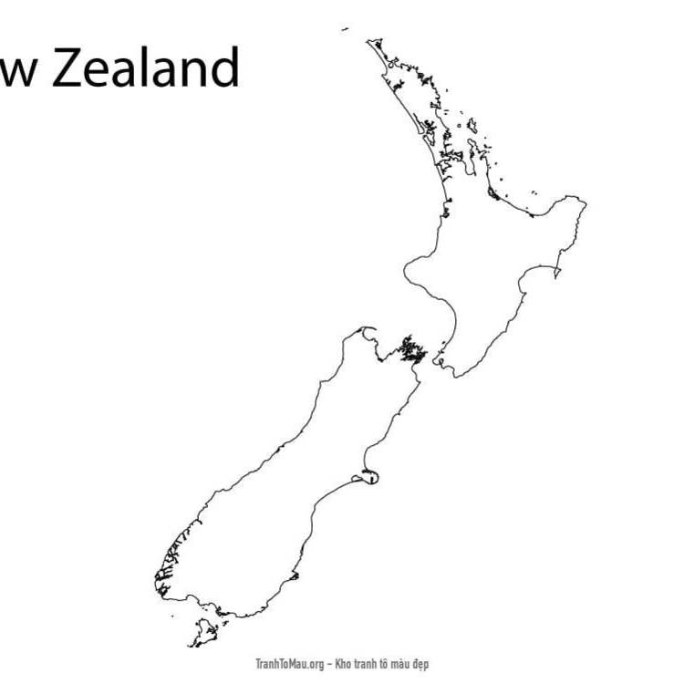 Tải tranh tô màu Bản Đồ New Zealand