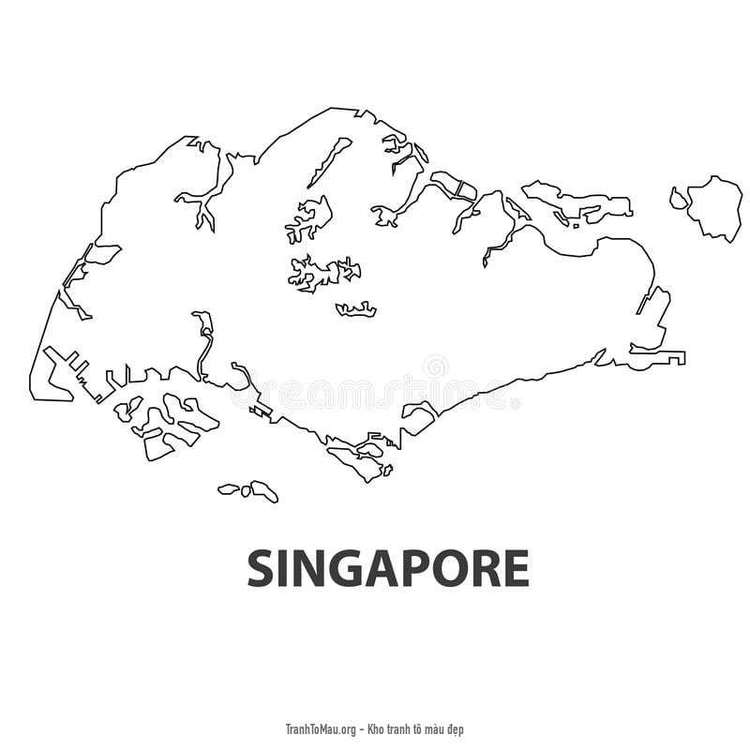 Tải tranh tô màu Bản Đồ Singapore