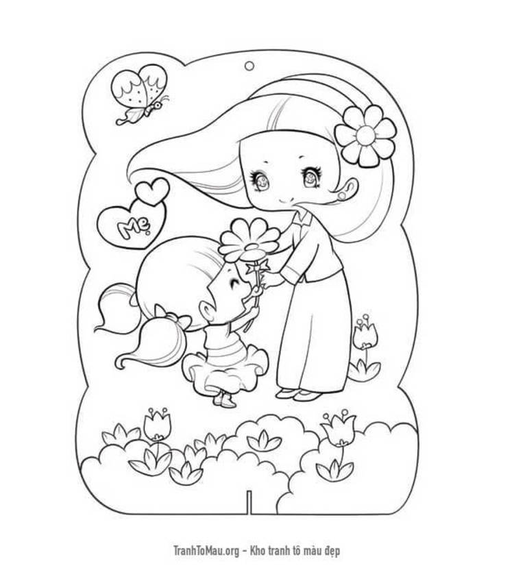 Tải tranh tô màu Chào Mừng Ngày Quốc Tế Phụ Nữ 8-3