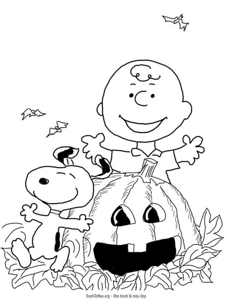 Tải tranh tô màu Charlie Brown Trong Lễ Halloween