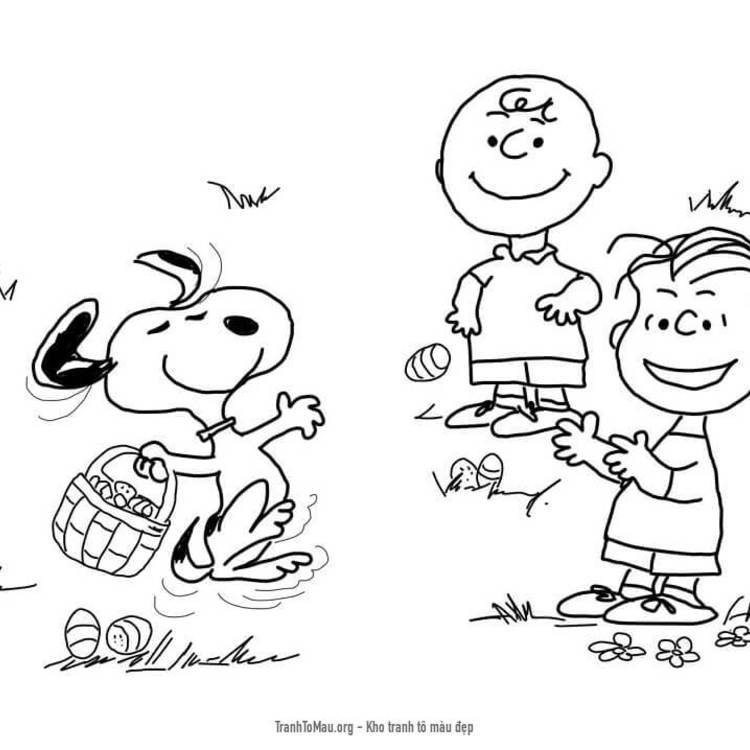 Tải tranh tô màu Charlie Brown Trong Lễ Phục Sinh