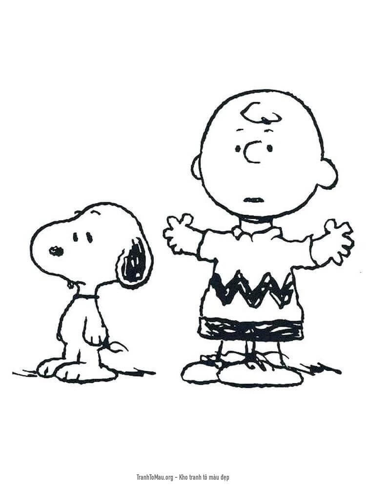 Tải tranh tô màu Charlie Brown và Snoppy
