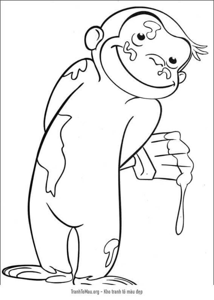 Tải tranh tô màu Chú Khỉ George Nghịch Sơn