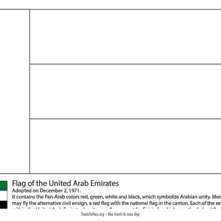 Tải tranh tô màu Cờ Các tiểu Vương quốc Ả rập Thống nhất