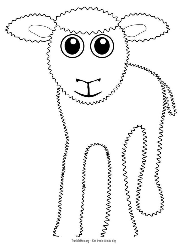 Tải tranh tô màu Con Cừu Non Dễ thương