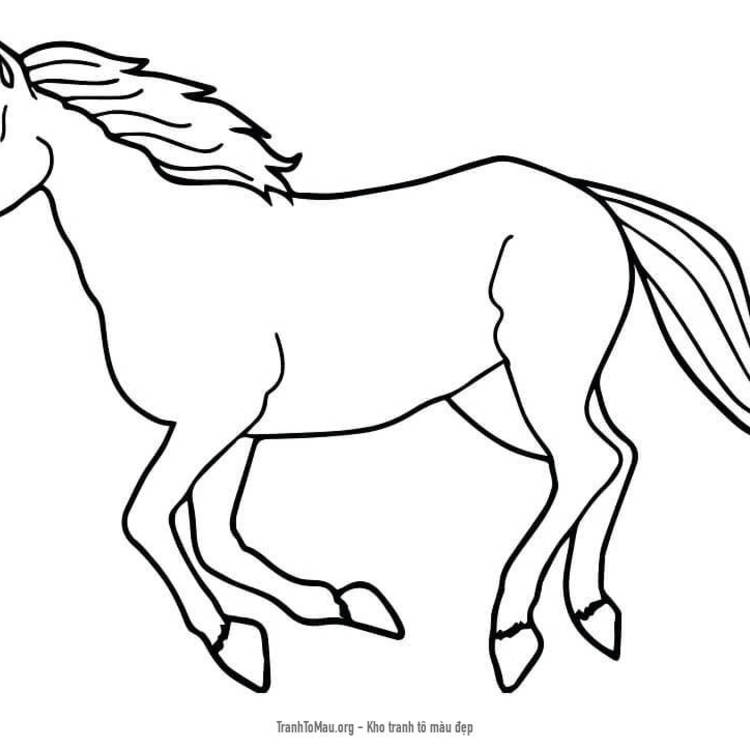 Tải tranh tô màu Con Ngựa Phi nước Kiệu