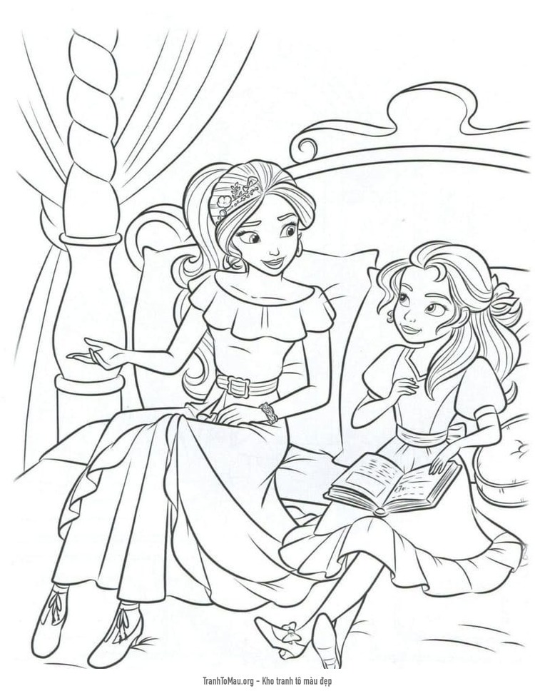 Tải tranh tô màu Công Chúa Elena và Isabel