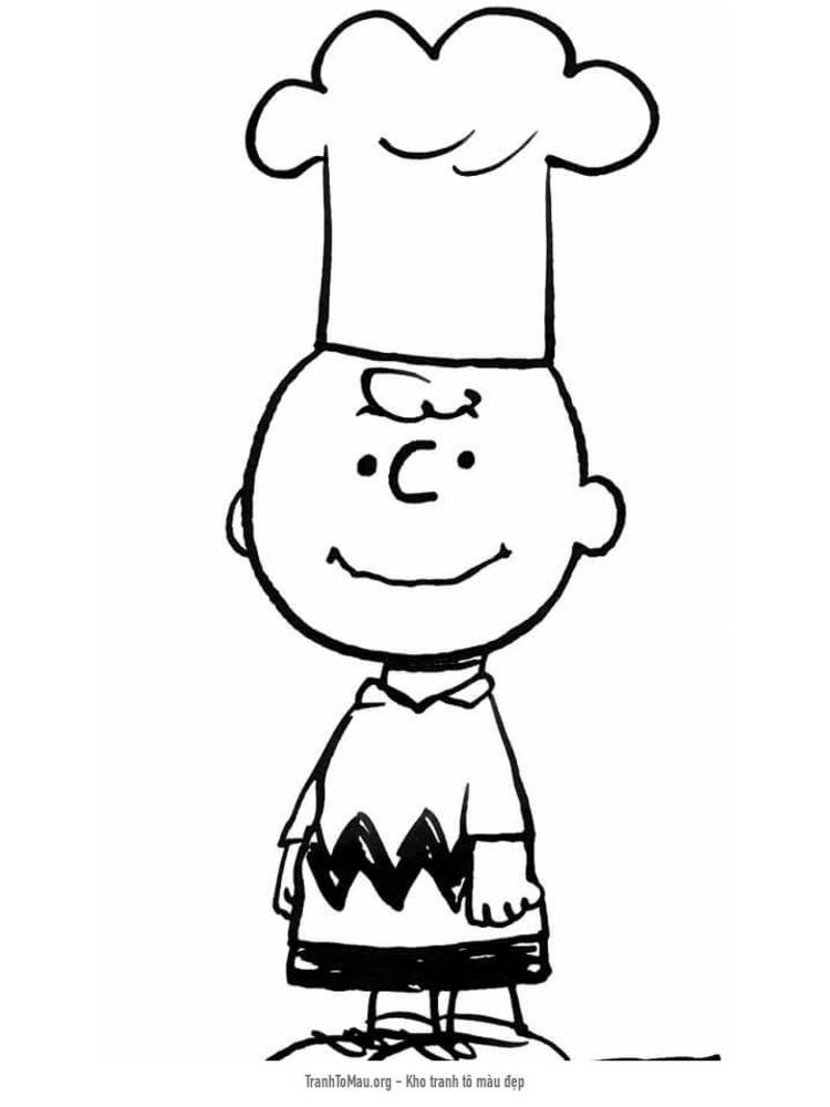 Tải tranh tô màu Đầu Bếp Charlie Brown
