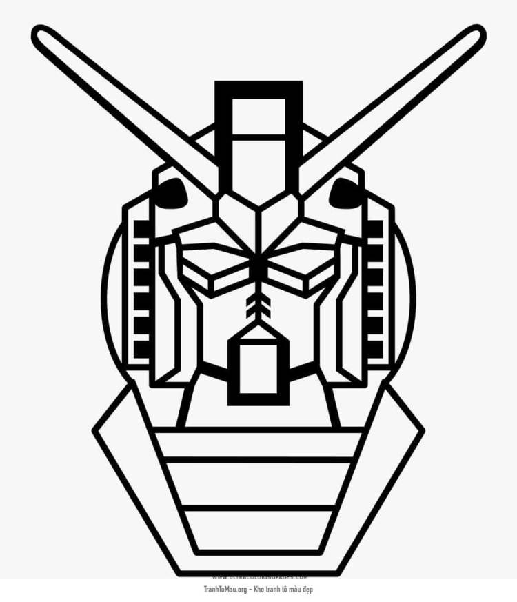 Tải tranh tô màu Đầu Gundam