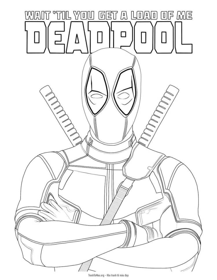 Tải tranh tô màu Deadpool