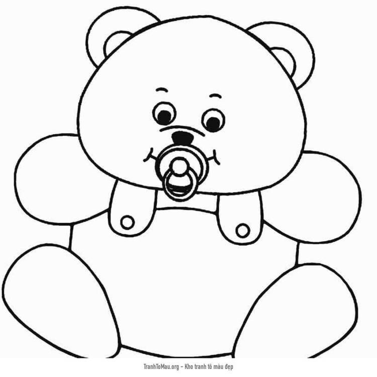 Tải tranh tô màu Gấu Teddy Bé Nhỏ