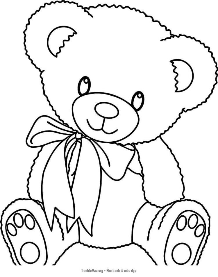 Tải tranh tô màu Gấu Teddy Dễ Thương