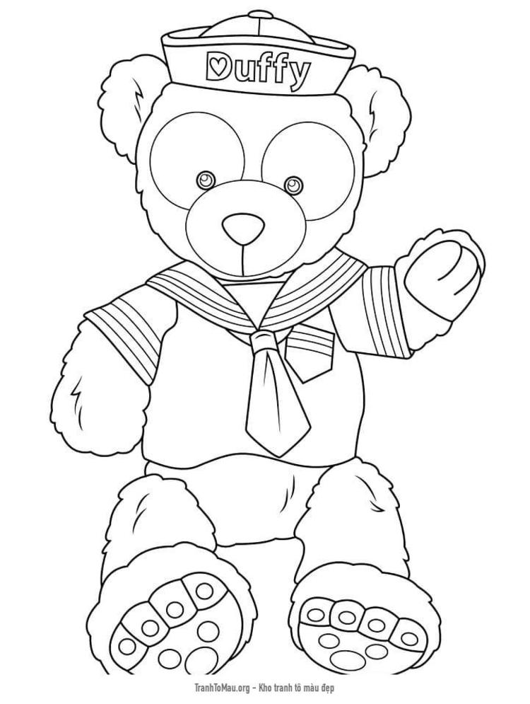 Tải tranh tô màu Gấu Teddy Thủy Thủ