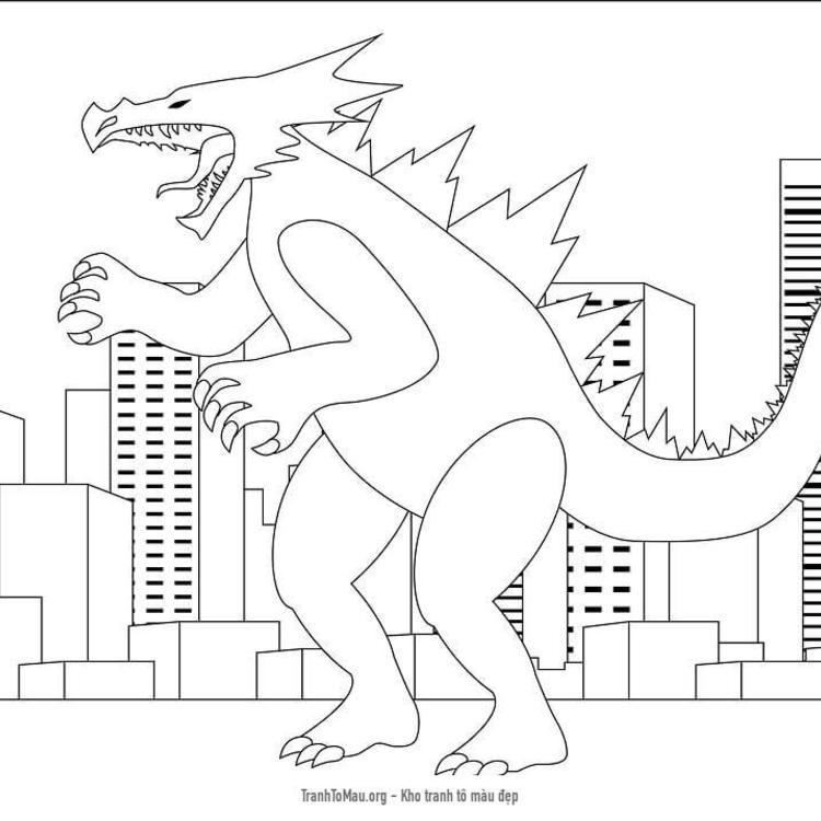 Tải tranh tô màu Godzilla Đáng Sợ
