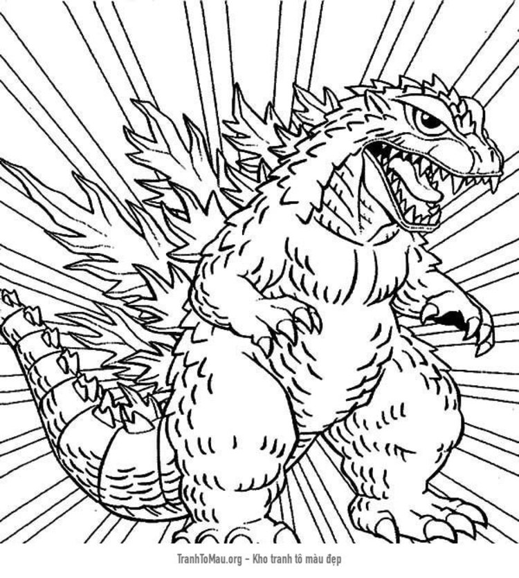 Tải tranh tô màu Godzilla Hoạt Hình