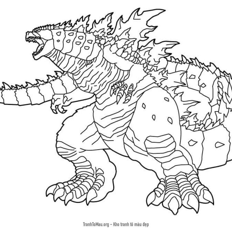 Tải tranh tô màu Godzilla Tức Giận