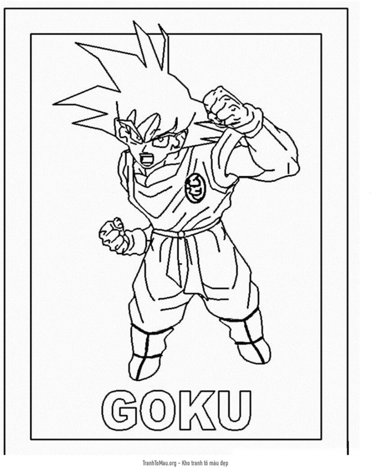 Tải tranh tô màu Goku Tức Giận