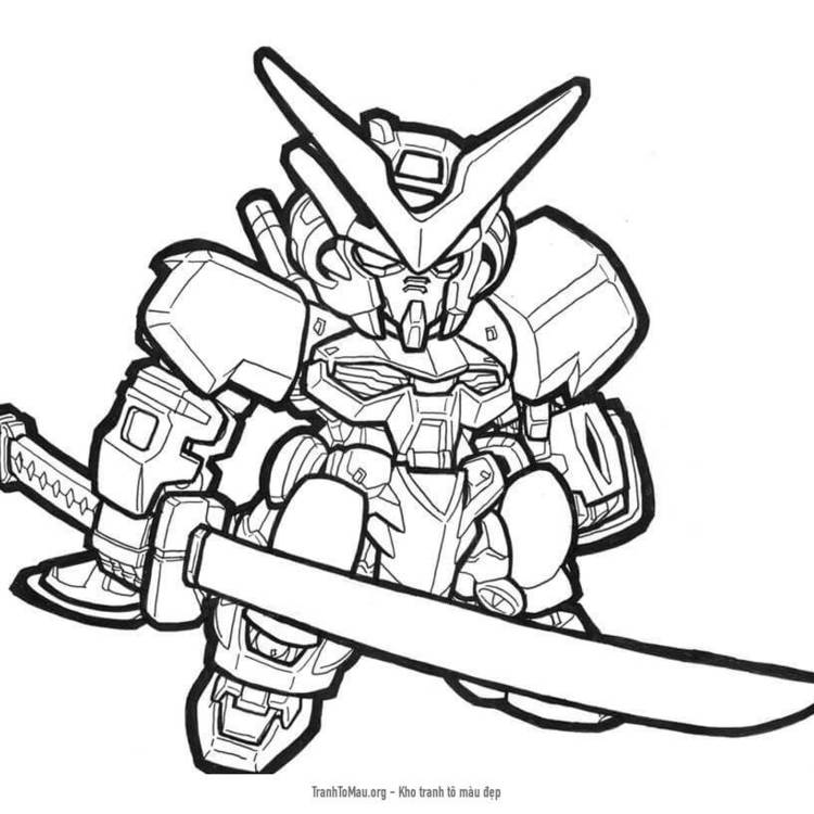Tải tranh tô màu Gundam Chibi