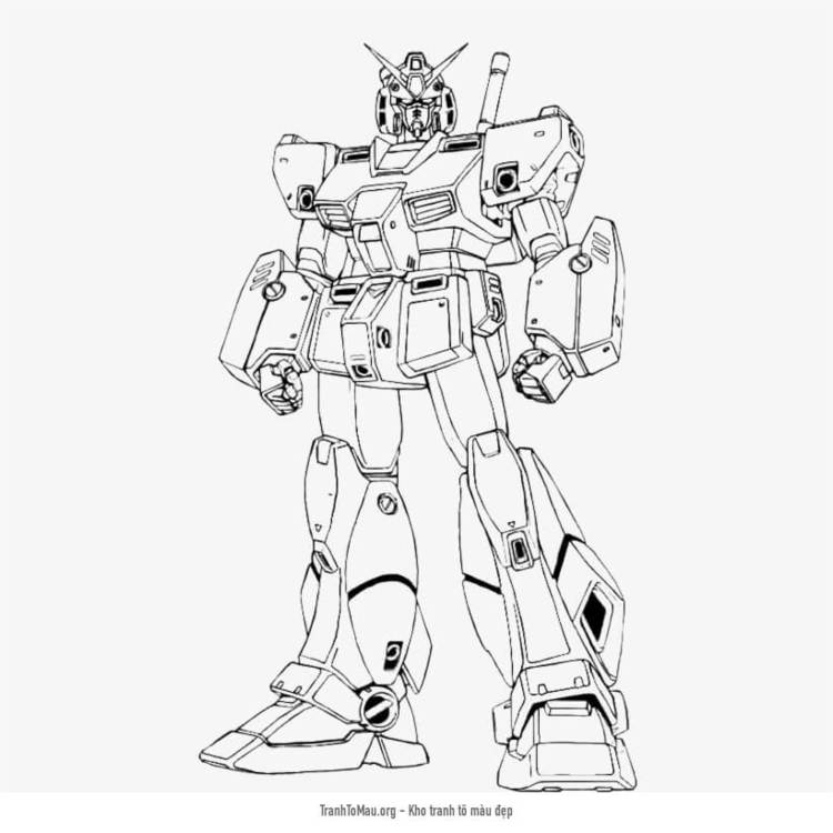 Tải tranh tô màu Gundam Đứng Yên