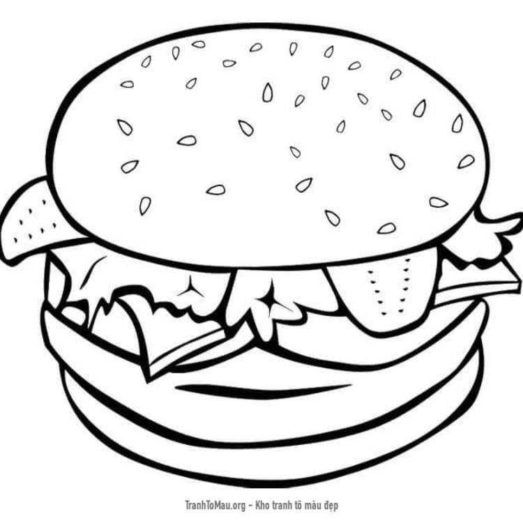 Tải tranh tô màu Hamburger