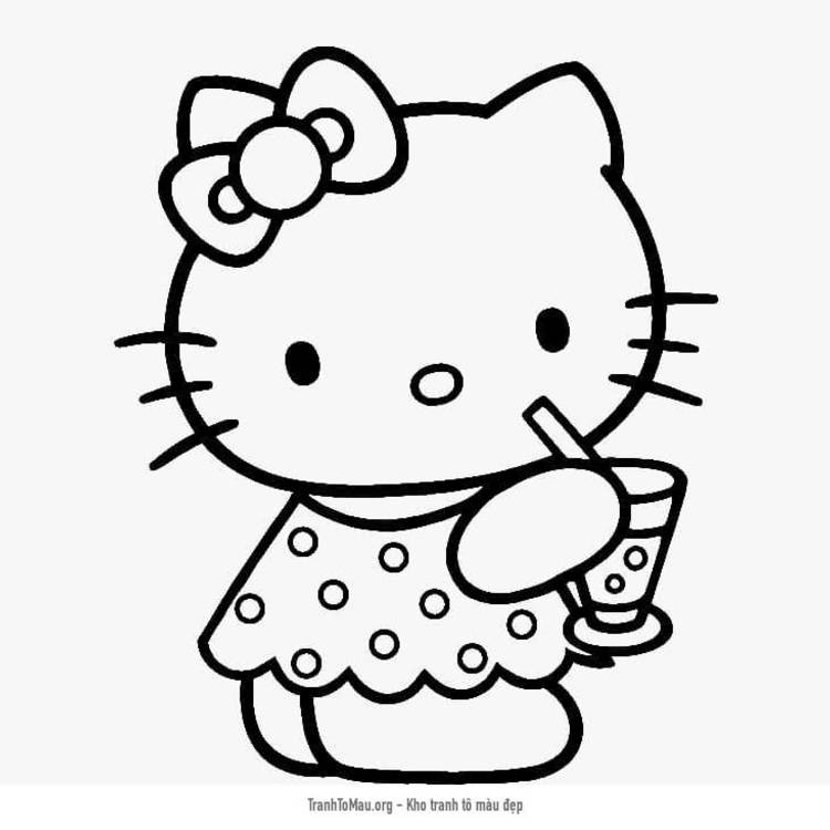 Tô Màu Hello Kitty Đẹp  145 Tranh Tô Màu Cho Bé Dễ Thương
