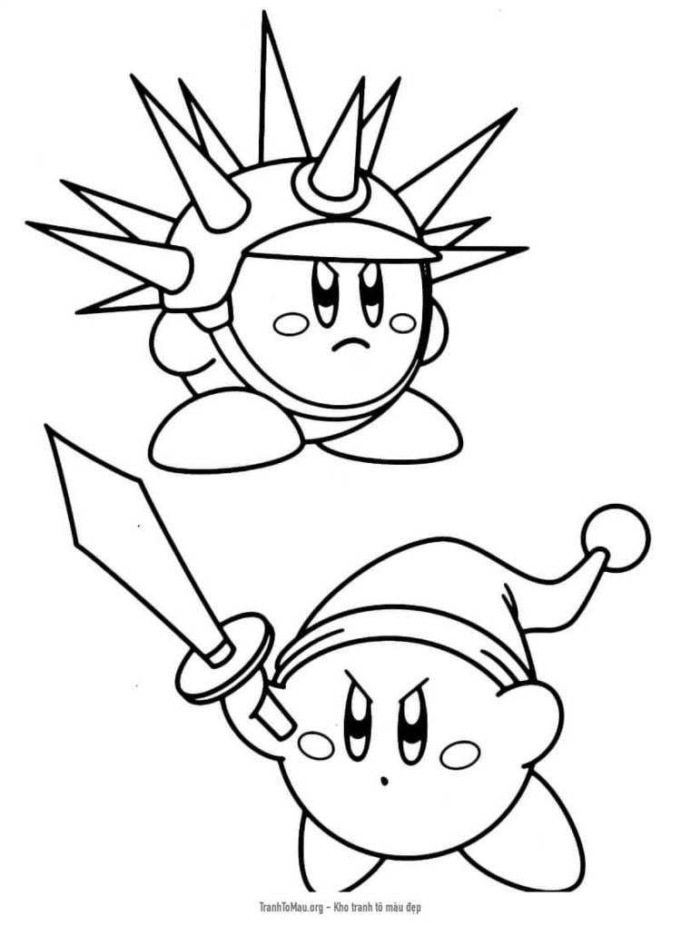 Tải tranh tô màu Kirby Hiệp Sĩ