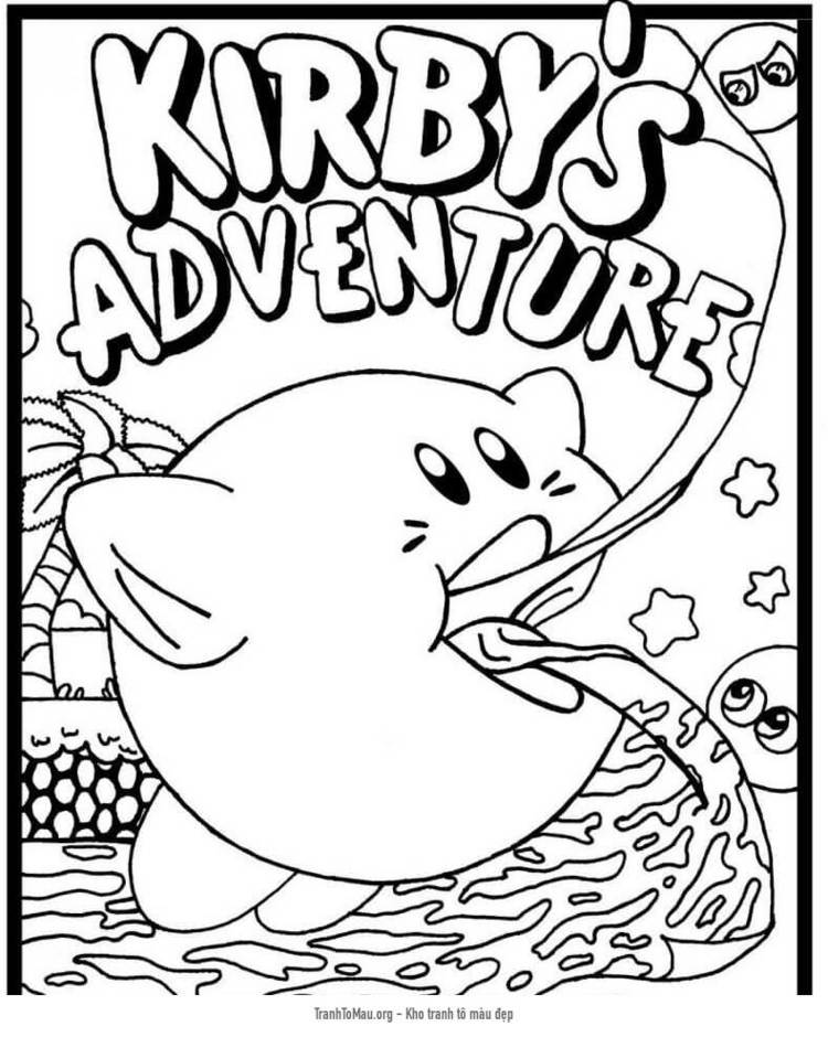 Tải tranh tô màu Kirby Phiêu Lưu
