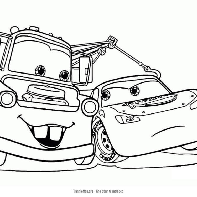 Tải tranh tô màu McQueen và Mater