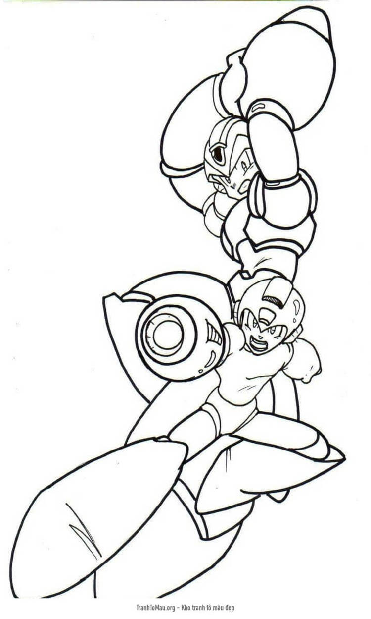 Tải tranh tô màu Mega Man Tức Giận