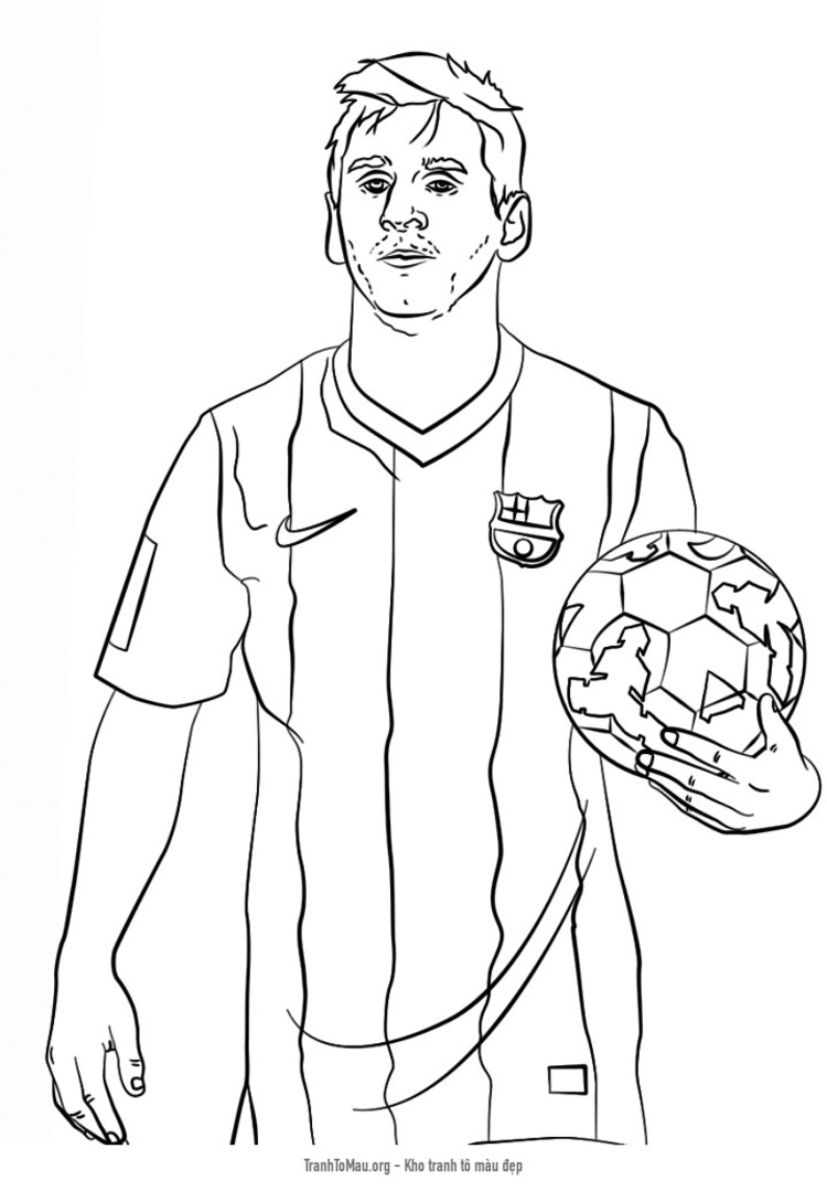 Tải tranh tô màu Messi và Quả Bóng