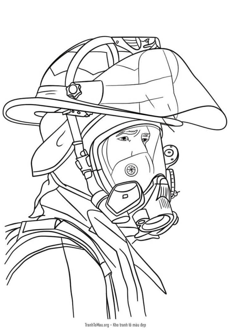 Tải tranh tô màu Người Lính Cứu Hỏa