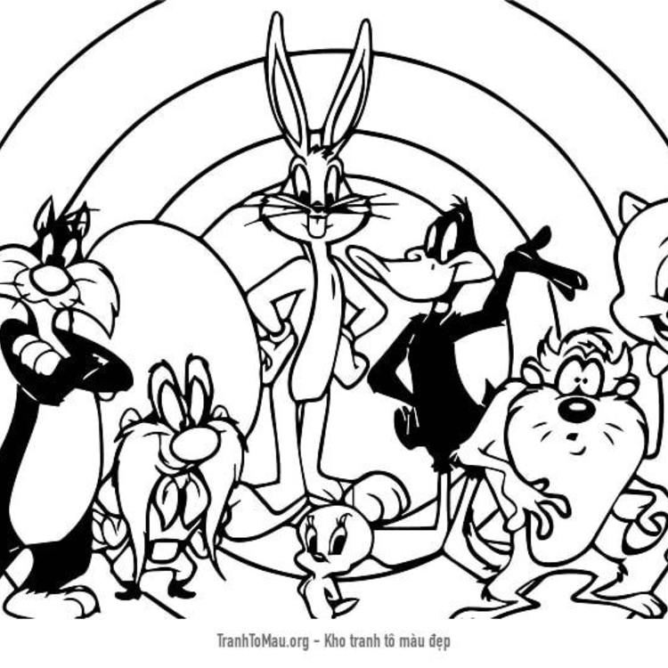 Tải tranh tô màu Những Nhân Vật Của Looney Tunes