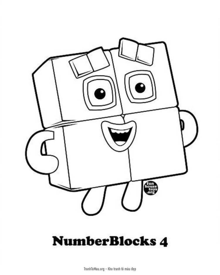 Tải tranh tô màu Number Block 4