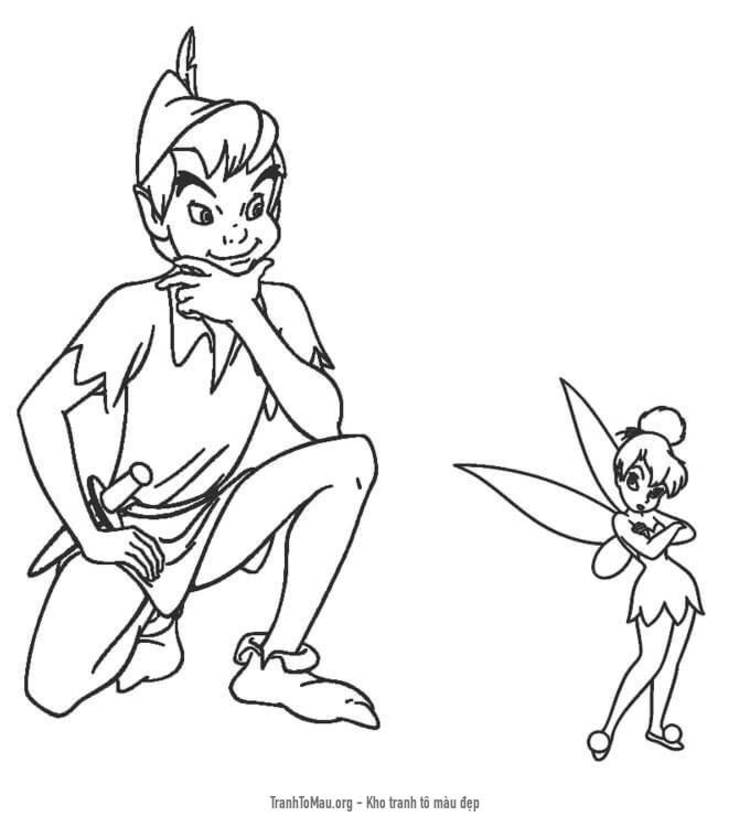 Tải tranh tô màu Peter Pan và Tinkerbell