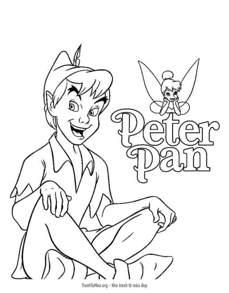 Tải tranh tô màu Peter Pan Vui Vẻ