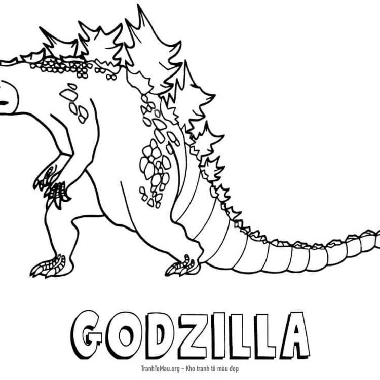 Tải tranh tô màu Quái Vật Godzilla Cổ Đại